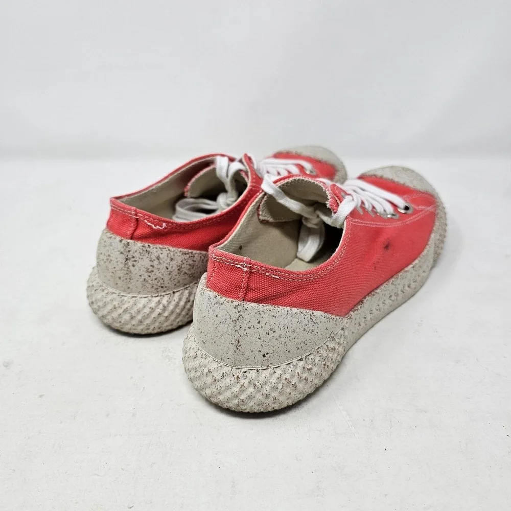 ASPORTUGUESAS‎ Shoes Womens Size 6.5 Red Canvas Lace Up Cork Sole 37 Sneakers